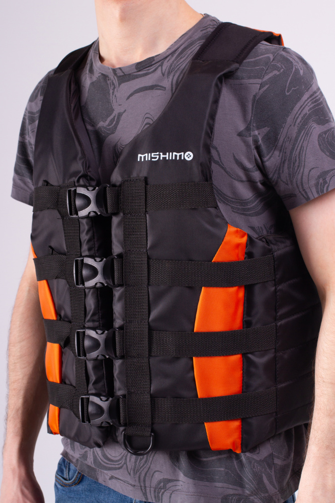 Жилет спасательный MISHIMO PRO Премиум качества Черно-оранжевый в Копейске