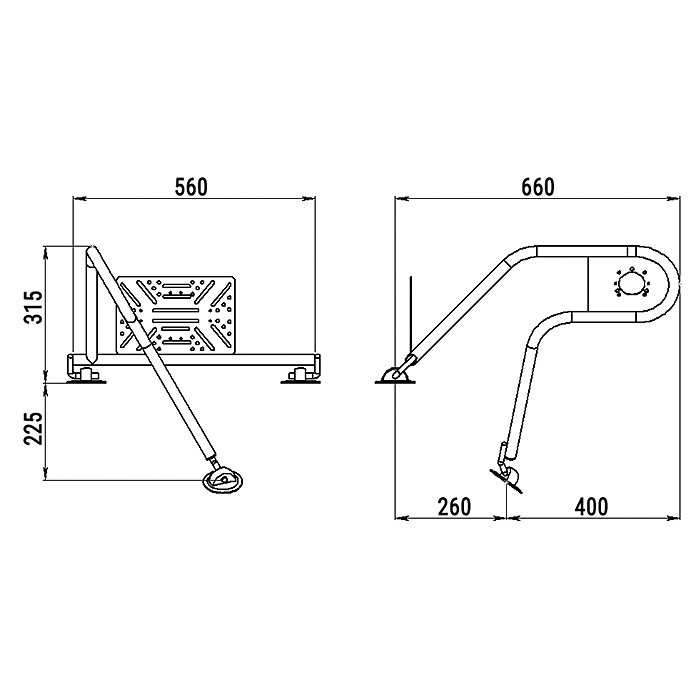 Стойка рулевая с креплением на баллон надувной лодки 25мм в Копейске