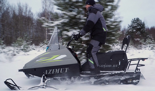 Миниснегоход Бурлак Азимут 20 л.с. , эл.запуск, реверс, тормоз гидравл, капот серый в Копейске