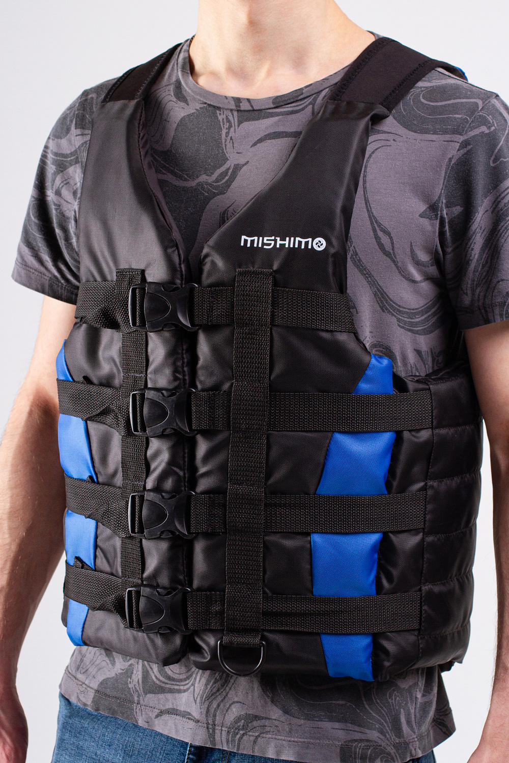 Жилет спасательный MISHIMO PRO Премиум качества Черно-синий в Копейске