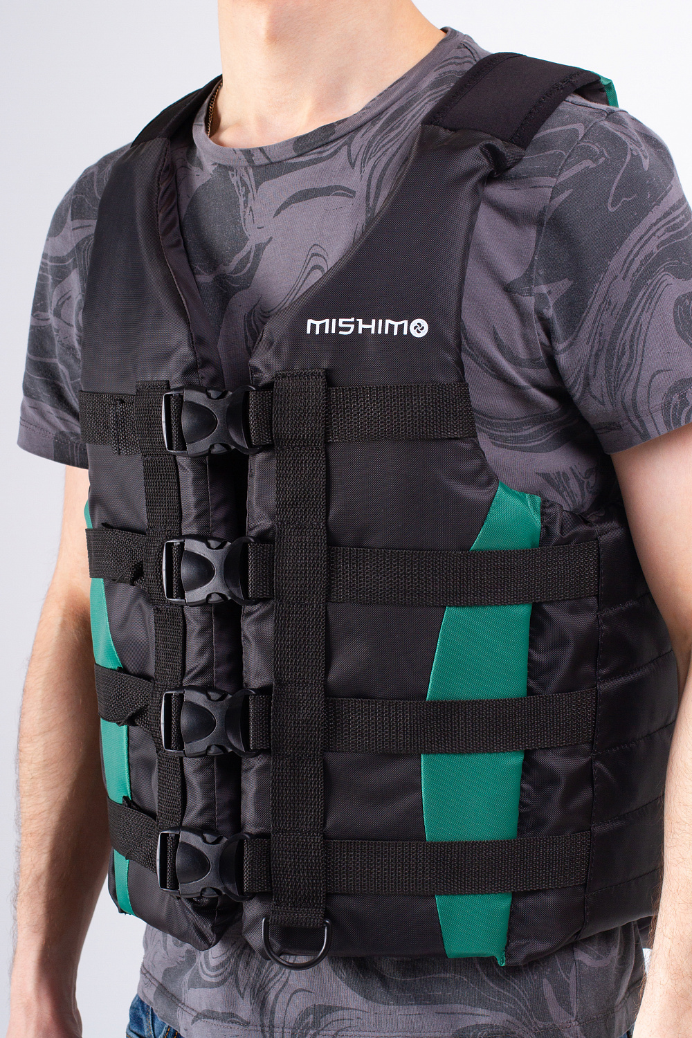 Жилет спасательный MISHIMO PRO Премиум качества Черно-зеленый в Копейске