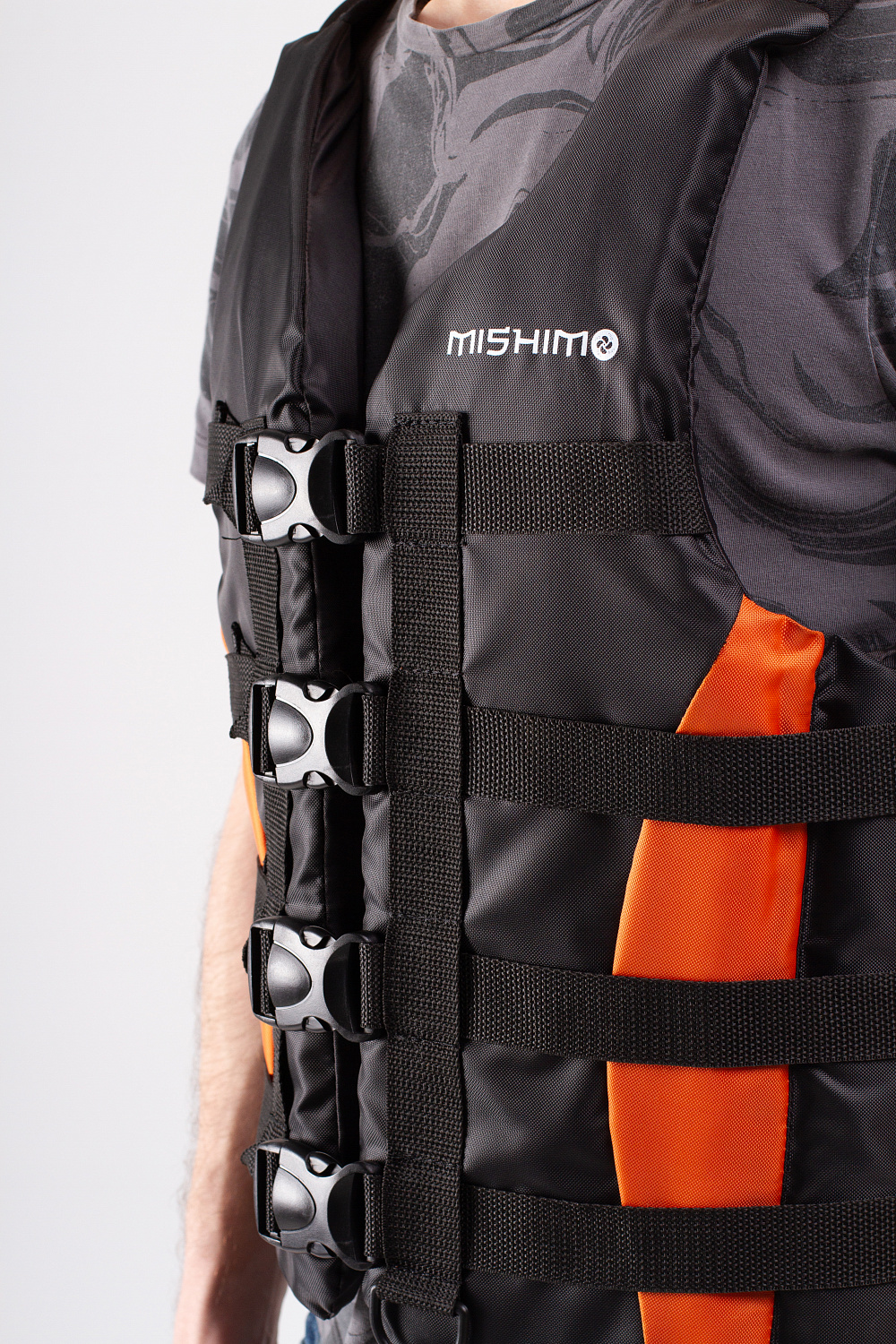 Жилет спасательный MISHIMO PRO Премиум качества Черно-оранжевый в Копейске
