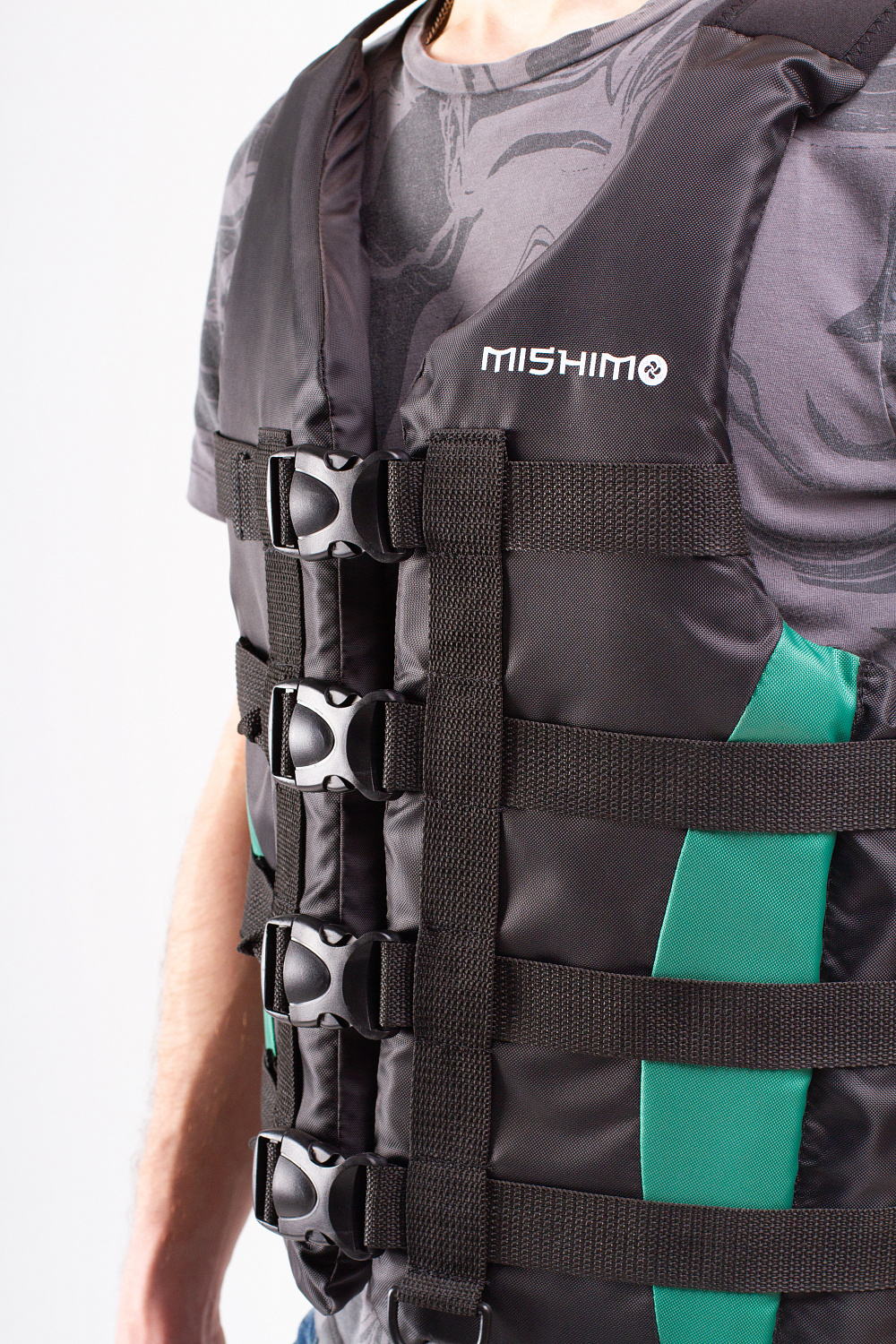 Жилет спасательный MISHIMO PRO Премиум качества Черно-зеленый в Копейске