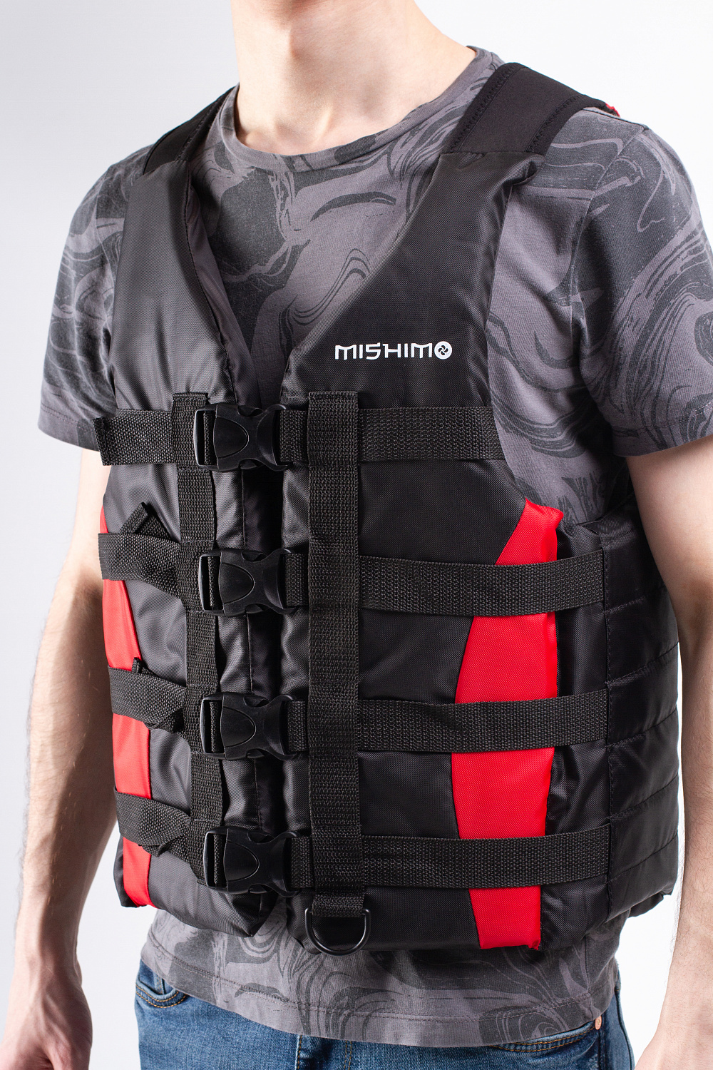 Жилет спасательный MISHIMO PRO Премиум качества Черно-красный в Копейске
